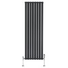 Flat Single Column Radiator & Valves - 1800mm x 560mm - Black