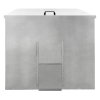 Coal Storage Bunker 500kg 772L Galvanised Steel Raised Metal Base Strengthening Bar Baffle Plate Waterproof Rust & Rodent Proof Wood Fire Sliding Door Hinged Lid Handle FREE Coal Shovel