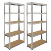 2 x 90cm Heavy Duty Racking & 1 x Corner Unit / Garage Galvanised Steel Shelving