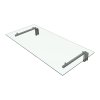 MonsterShop 1440 x 800mm Glass Canopy, 4 Stainless Steel Brackets, Front/Back Door Porch Shelter