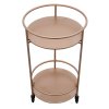 Bar Cart Trolley Drinks Serving Table On Wheels Rose Gold Round Storage, Art Deco, 30's Style, Cocktail Tea Party, Furniture, Side-table, Modern, Vintage, 2 Shelves