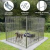 Dog Run Panels Galvanised Steel Kennel Heavy Duty Walk In Animal Enclosure Pen Fence Playpen Outdoor Support Bar 5cm Bar Spacing 1.84m x 2m Modular FREE Ground Fixing Brackets & Fixing Kit