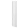 Oval Column Radiator 1800mm x 360mm Modern Designer Double Panel Central Heating Heater Matt White Carbon Steel Vertical Kitchen Living Room Bathroom FREE Cleaning Brush Fixing Kit & Brackets