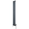 Oval Single Column Radiator & Valves - 1800mm x 240mm - Anthracite Grey