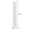 Traditional 2 Column Radiator - 1500 x 202mm - White