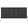 Flat Single Column Radiator & Valves - 600mm x 1400mm - Black