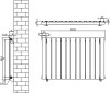 Flat Single Column Radiator & Valves - 600mm x 910mm - White