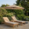 LED Cantilever Parasol 3m With Square Base - Beige