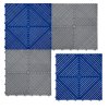 Vented Modular Interlocking Flooring Tiles & Edges 120 Grey & 120 Blue Double Garage Heavy Duty Floor Mat Showroom Workshop Outdoor Polypropylene Anti Slip Weather Resistant Drainage 6m x 6m 36m2