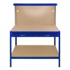 Garage Workbench Blue Pegboard Drawer Shelves LED Light Heavy Duty Steel Wooden Workshop Industrial Shed DIY Work Table Desk Tool Storage Station Unit 370kg Total Capacity 40 Hooks Rubber Mallet