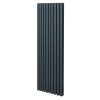 Oval Column Radiator 1800mm x 600mm Modern Designer Double Panel Central Heating Heater Matt Anthracite Grey Carbon Steel Vertical Kitchen Living Room FREE Cleaning Brush Fixing Kit & Brackets