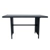 Rattan Corner Set With Composite Table - Black