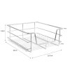 KuKoo 3 x Kitchen Pull Out Soft Close Baskets, 400mm Wide Cabinet, Slide Out Wire Storage Drawers