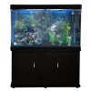 MonsterShop Fish Tank Aquarium & Starter Accessories, Black Cabinet, 4ft, 300L, Black Gravel