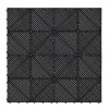 Vented Modular Interlocking Flooring Tiles x 225 Black With Edges & Hexagon LED Lighting 28 White Lights & Border 6500K 3 Mount Options & Suspended Ceiling Kit Single Garage Floor Mat 6m x 6m 36m2