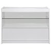 Retail 1/2 Glass Shelf Product Display Shop Counter Showcase Cabinet Unit White - C1200