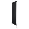 Flat Single Column Radiator & Valves - 1600mm x 560mm - Black