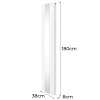 Oval Panel Radiator With Mirror 1800mm x 380mm & TRV Chrome Valves Designer Double Column Vertical White Carbon Steel Wall Mounted Kitchen Living Room Cleaning Brush Fixing Kit & Brackets