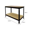 Workbench Garage Table Metal Storage Shelving DIY Tools Heavy Duty Work Bench Workshop Shed / 2 Shelves 90cm x 100cm x 60cm / Black