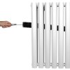 Oval Column Radiator 600mm x 600mm Modern Designer Double Panel Central Heating Heater Gloss White Carbon Steel Horizontal Kitchen Living Room Bathroom FREE Cleaning Brush Fixing Kit & Brackets