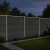 Composite Fence Panel x 3 & LED Posts x 4 - Grey