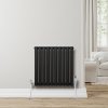 Oval Single Column Radiator - 600 x 600mm - Black