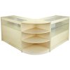 MonsterShop Virgo Shop Counter Cabinets & Retail Display Glass Showcase Set, Maple, Melamine MDF