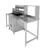 Bubble Tea Workbench Boba Drink Prep Station Serving Counter Stainless Steel Sink Mixer Tap Drip Tray Glass Refresher Ice Well Cupboard Shelves Gastro Pots Syrup Pump Bottles Custom For KuKoo Machines
