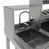 Bubble Tea Workbench Boba Drink Prep Station Serving Counter Stainless Steel Sink Mixer Tap Drip Tray Glass Refresher Ice Well Cupboard Shelves Gastro Pots Syrup Pump Bottles Custom For KuKoo Machines
