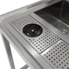 Bubble Tea Workbench Boba Drink Prep Station Serving Counter Stainless Steel Sink Mixer Tap Drip Tray Glass Refresher Ice Well Cupboard Shelves Gastro Pots Syrup Pump Bottles Custom For KuKoo Machines