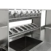 Bubble Tea Workbench Boba Drink Prep Station Serving Counter Stainless Steel Sink Mixer Tap Drip Tray Glass Refresher Ice Well Cupboard Shelves Gastro Pots Syrup Pump Bottles Custom For KuKoo Machines