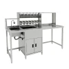 Bubble Tea Workbench Boba Drink Prep Station Serving Counter Stainless Steel Sink Mixer Tap Drip Tray Glass Refresher Ice Well Cupboard Shelves Gastro Pots Syrup Pump Bottles Custom For KuKoo Machines