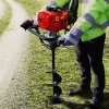 T-Mech Earth Auger and Petrol Post Driver 120mm Post Hole Borer Fence Hammer Picket Fencing Knocker 52cc 37.7cc Rammer