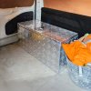 Aluminium Tool Box 102L Lockable Chest 2 Keys Trailer Truck Van Locker Boxes Storage Heavy Duty Checker Plate Rubber Base Liner & Seal Gas Struts Carry Case XL 32