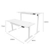 Electric Standing Desk 160cm x 60cm White Height Adjustable Ergonomic Sit to Stand Computer Workstation Built In Drawer USB A & C Charging Cable Holes & Tray Bag Hook Office Table Memory Smart Panel