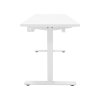 Electric Standing Desk 160cm x 60cm White Height Adjustable Ergonomic Sit to Stand Computer Workstation Built In Drawer USB A & C Charging Cable Holes & Tray Bag Hook Office Table Memory Smart Panel
