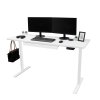 Electric Standing Desk 160cm x 60cm White Height Adjustable Ergonomic Sit to Stand Computer Workstation Built In Drawer USB A & C Charging Cable Holes & Tray Bag Hook Office Table Memory Smart Panel