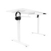 Electric Standing Desk 160cm x 60cm White Height Adjustable Ergonomic Sit to Stand Computer Workstation Built In Drawer USB A & C Charging Cable Holes & Tray Bag Hook Office Table Memory Smart Panel