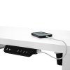 Electric Standing Desk 160cm x 60cm White Height Adjustable Ergonomic Sit to Stand Computer Workstation Built In Drawer USB A & C Charging Cable Holes & Tray Bag Hook Office Table Memory Smart Panel