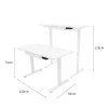 Electric Standing Desk 120 x 60cm White Height Adjustable Ergonomic Sit Stand Computer Workstation Built In Drawer USB A & C Charging Cable Holes & Tray Bag Hook Office Table Timer Memory Smart Panel