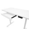 Electric Standing Desk 120 x 60cm White Height Adjustable Ergonomic Sit Stand Computer Workstation Built In Drawer USB A & C Charging Cable Holes & Tray Bag Hook Office Table Timer Memory Smart Panel