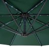 LED Cantilever Parasol 3m With Square Base – Green