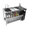 Cocktail Bar Station Stainless Steel 90L Insulated Ice Well Removable Dividers Free-Standing Workstation Large Sink 360 Degree Swivel Mixer Tap Speed Rail Slimline Bin Void FREE Boston Cocktail Shaker
