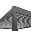 Anthracite Aluminium Pergola With White Blinds & LED Lights - 3m x 3m