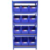 T-Rax 90cm Racking & Storage Bins Stacking Boxes Blue Storage Set Warehouse Garage Boltless Bay Shelving Unit
