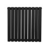 Oval Column Radiator 600mm x 600mm Modern Designer Double Panel Central Heating Heater Matt Black Carbon Steel Horizontal Kitchen Living Room Bathroom FREE Cleaning Brush Fixing Kit & Brackets