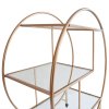 Bar Cart Drinks Trolley Halo Serving Table On Caster Wheels Rose Gold Storage Shelving, 3 Shelves, Art Deco, 30's Styles, Furniture, Vintage, Side-table, Tea Party, Modern