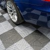 Vented Modular Interlocking Flooring Tiles & Edges 60 Black & 60 Grey Single Garage Heavy Duty Floor Mat Showroom Workshop Outdoor Polypropylene Anti Slip Weather Resistant Drainage 3.2m x 6m 19.2m2