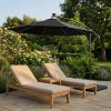 Hanging 2 Seater Egg Chair + Black LED Cantilever Parasol Bundle