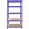 5 x T-Rax Heavy Duty Racking Units 90cm Greenhouse Shed Warehouse Garage Storage Shelving Blue Bays Shelves Metal Utility Racks Steel